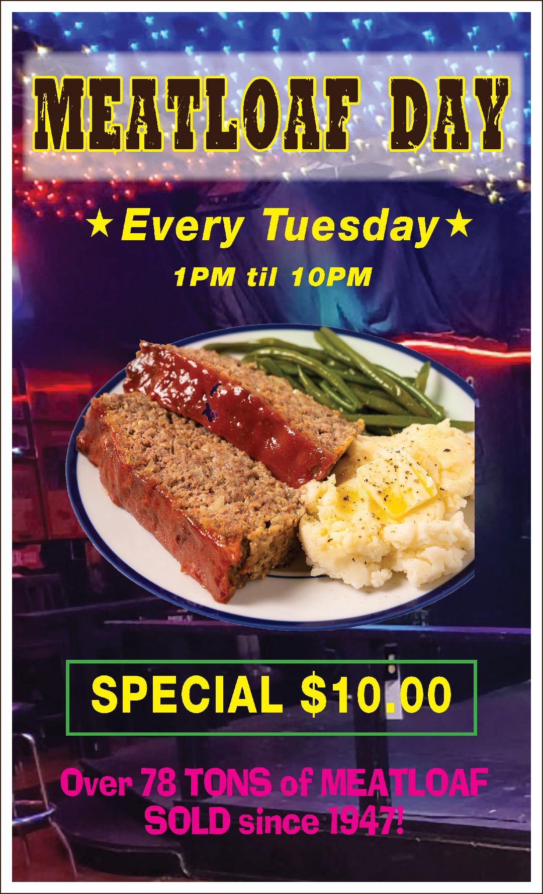 NEW!!!! MEATLOAF SPECIAL EVERY TUESDAY! JVs Restaurant